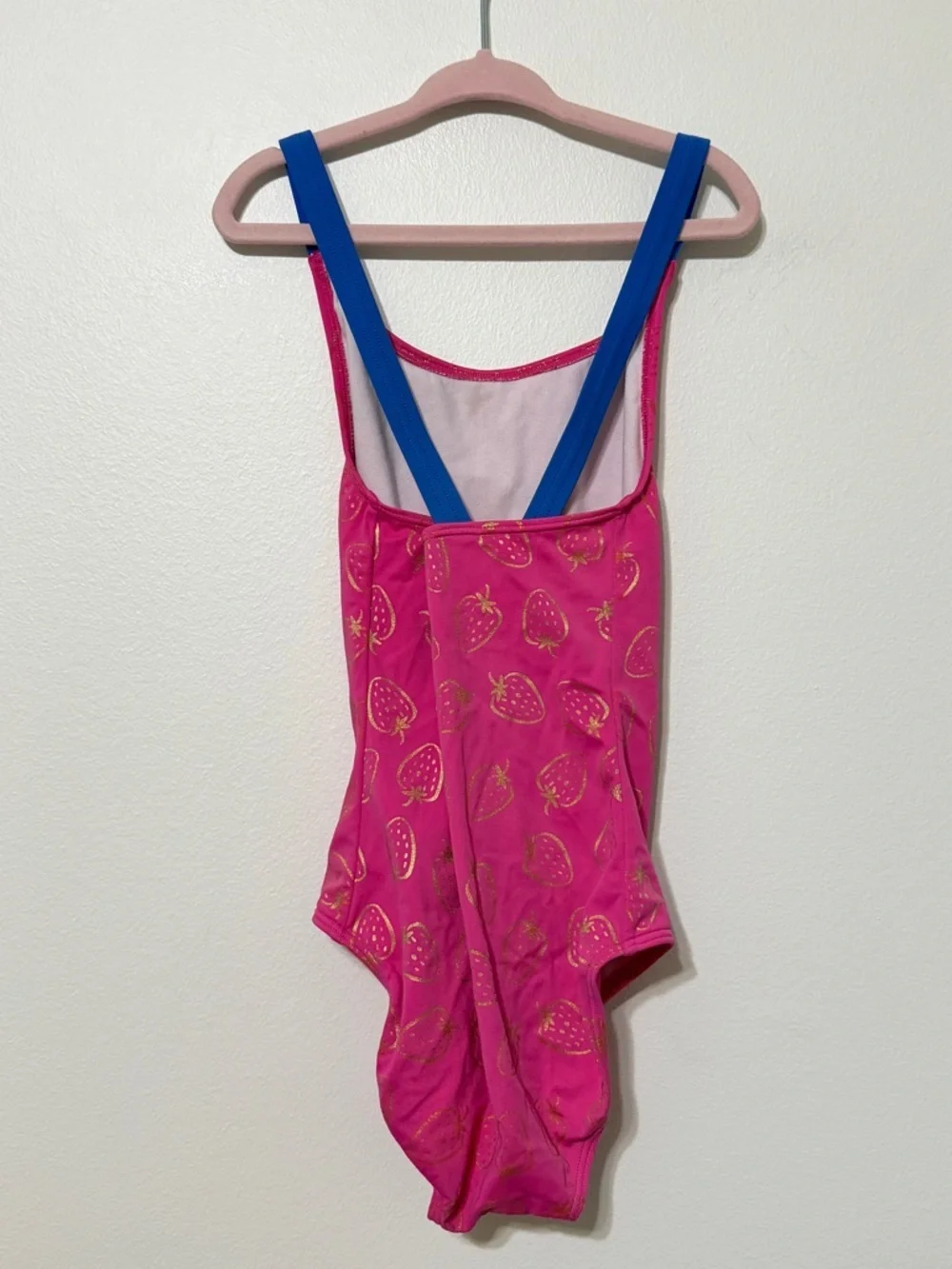 Mini Boden Pink Strawberry Swimsuit 7-8 years one piece girls